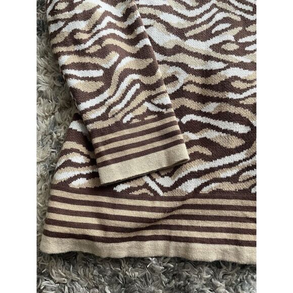 Isaac Mizrahi Live Knit Cardigan Jacket Blazer Sz 1X Animal Print Brown - Picture 4 of 5